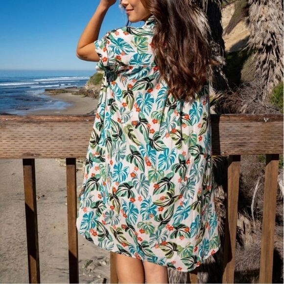 Lost + Wander Luau On The Beach Tropical Print Beach Tunic Sz XL/2XL NWT - Picture 3 of 16